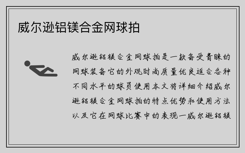 威尔逊铝镁合金网球拍