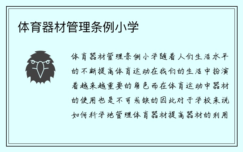 体育器材管理条例小学