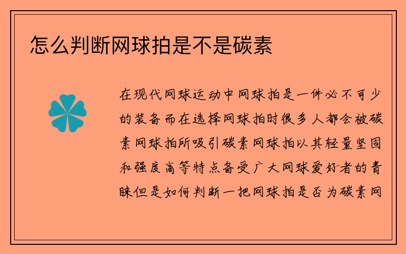 怎么判断网球拍是不是碳素