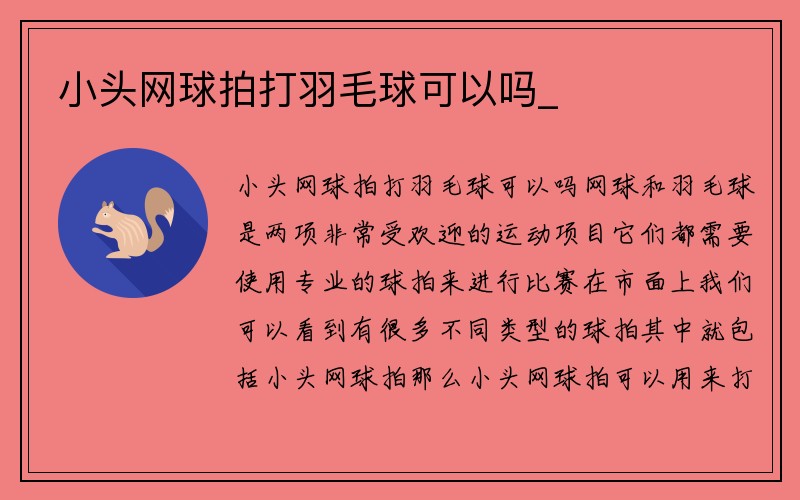 小头网球拍打羽毛球可以吗_